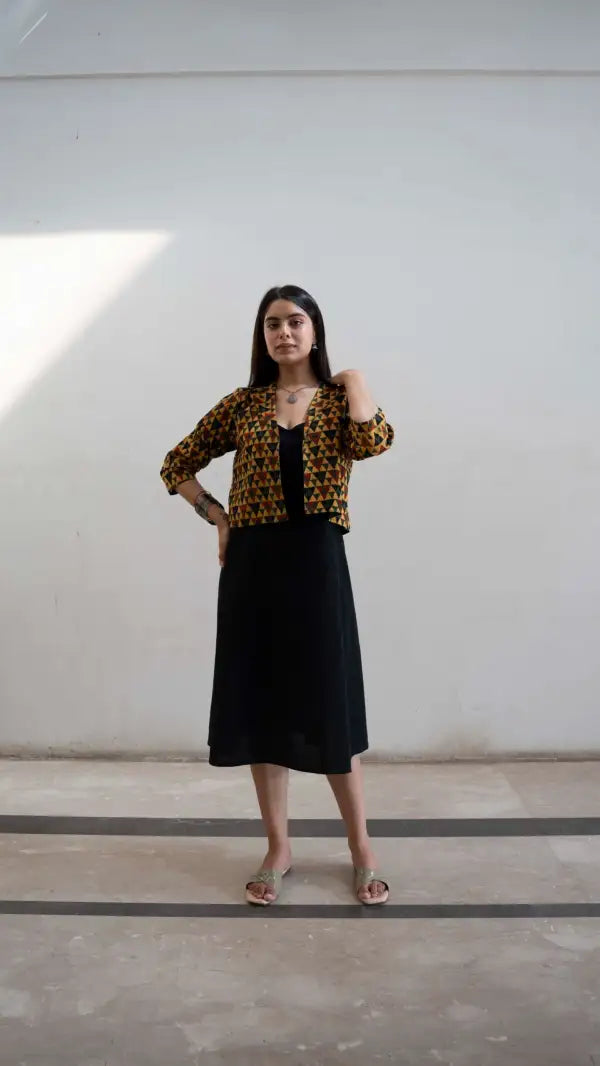 Handblock Ajrakh Jacket