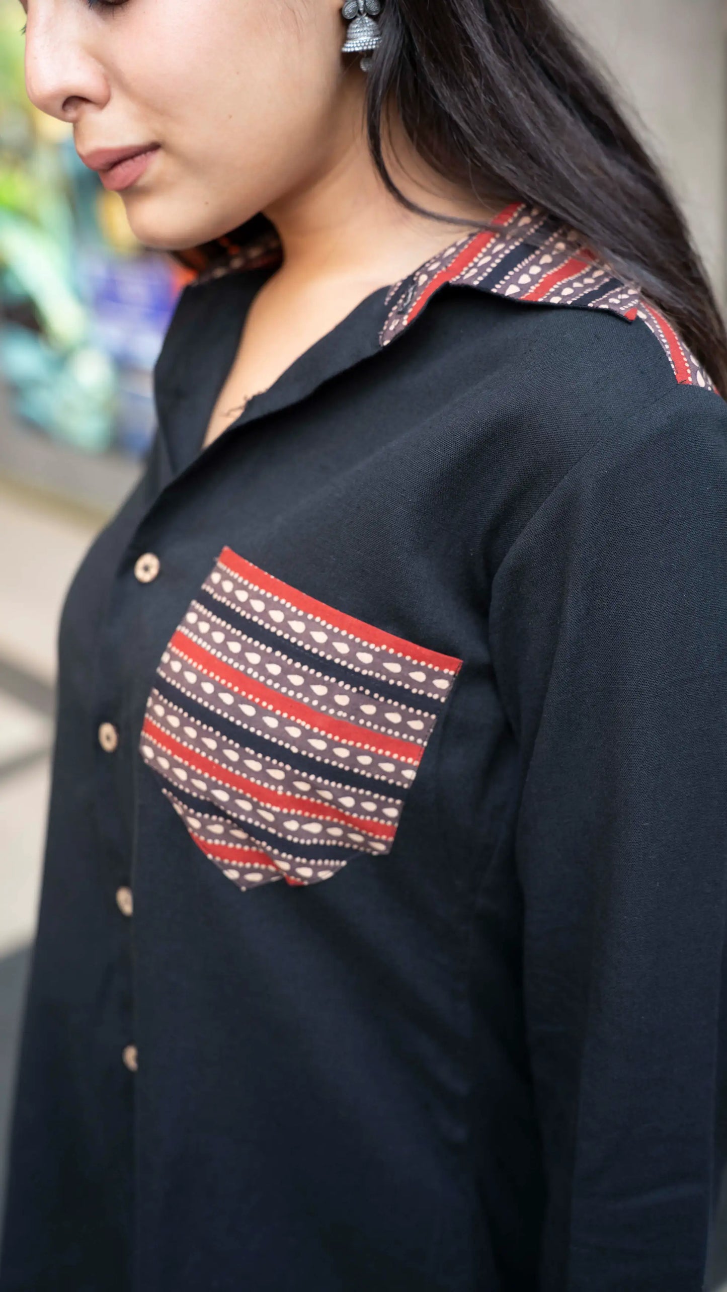 Black handloom cotton shirts