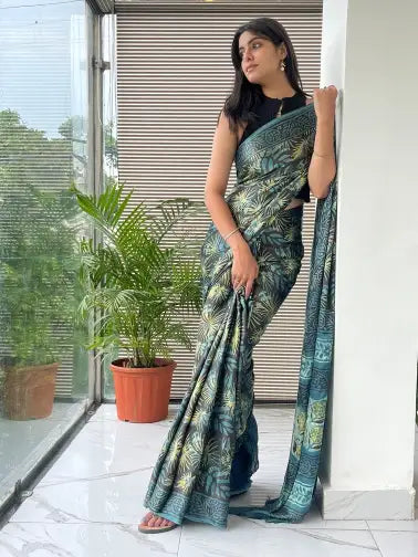 GAJJI SILK HANDBLOCK SAREE