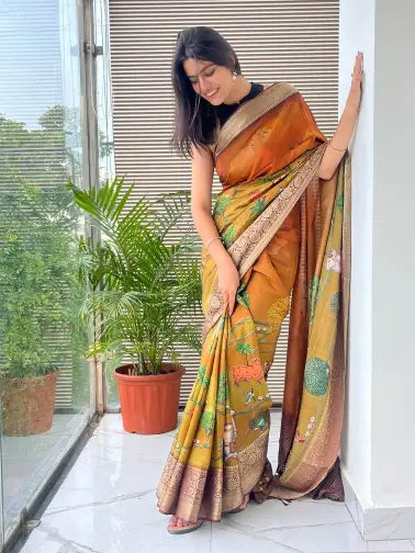 PURE DOLA SILK DIGITAL PRINT SAREE