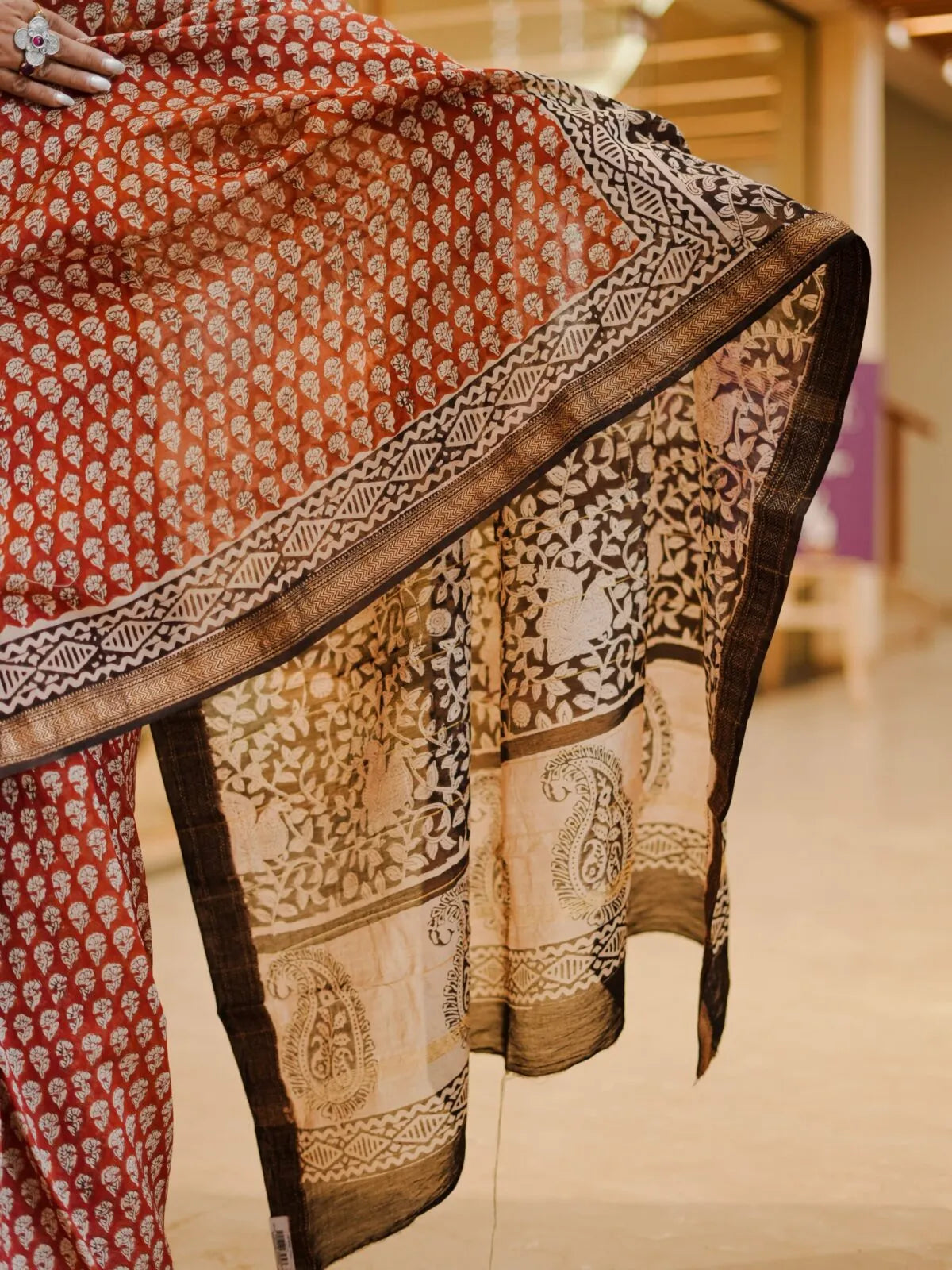 Maheshwari handblock saree