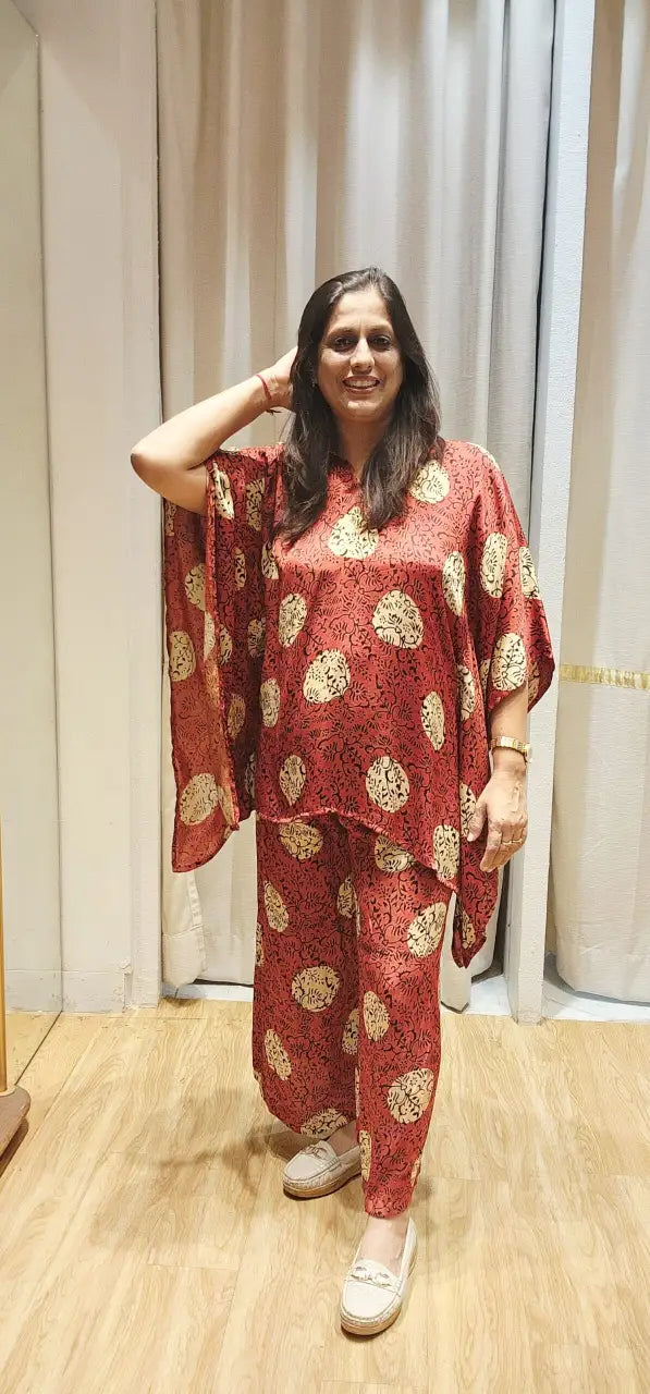 Modal silk ajrak cord set