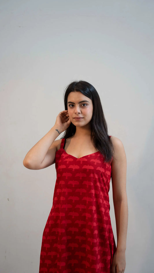 Handblock dress sleeveless