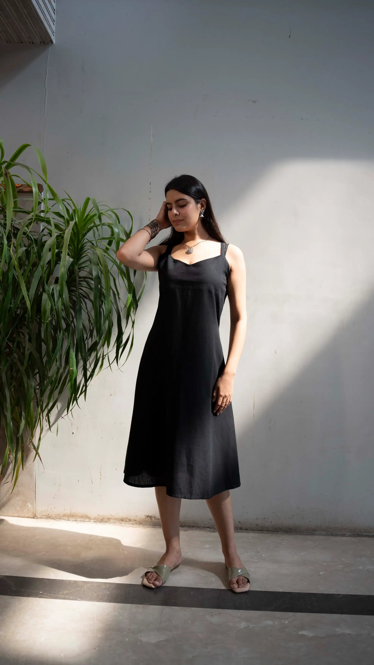 Handblock dress sleeveless