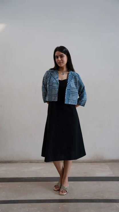 Handblock Indigo jacket