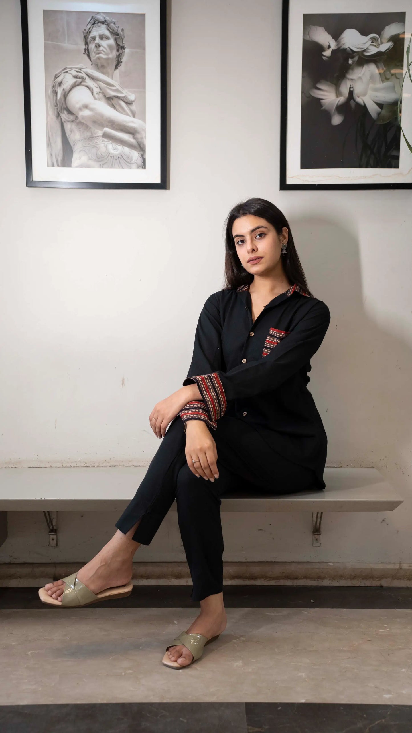 Black handloom cotton shirts