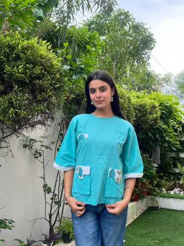 COTTON PATCHWORK TOP