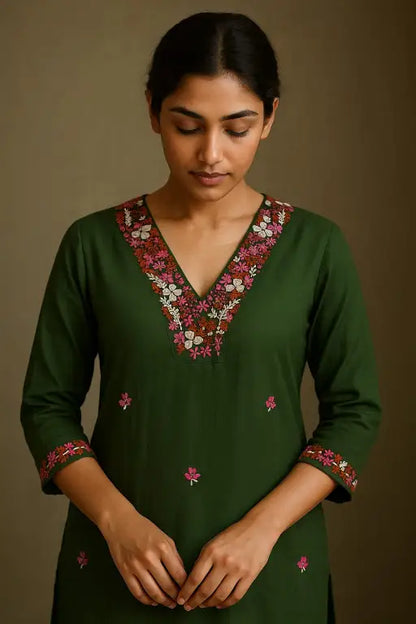 Khadi cotton embroidary cord set