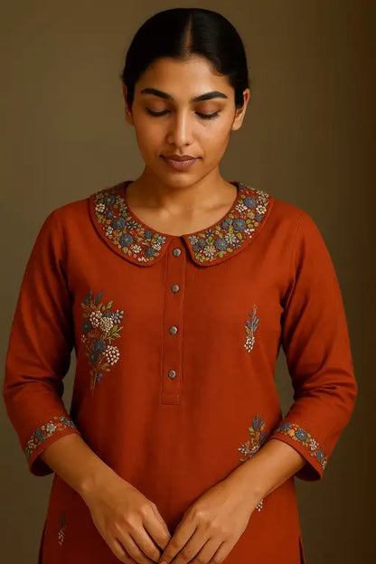 Khadi cotton embroidary cord set