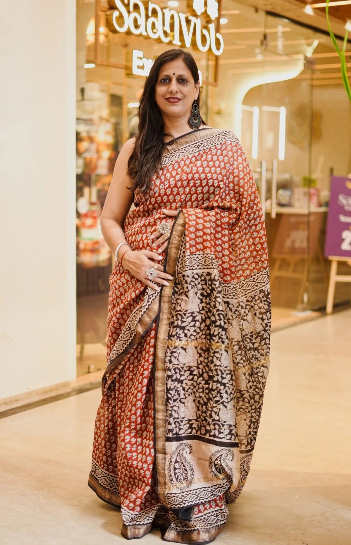 Maheshwari handblock saree