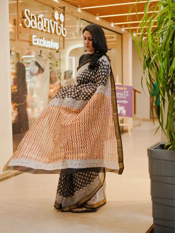 Maheshwari handblock saree