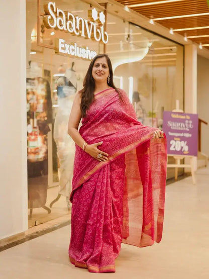 Maheshwari handblock saree