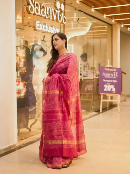 Maheshwari handblock saree