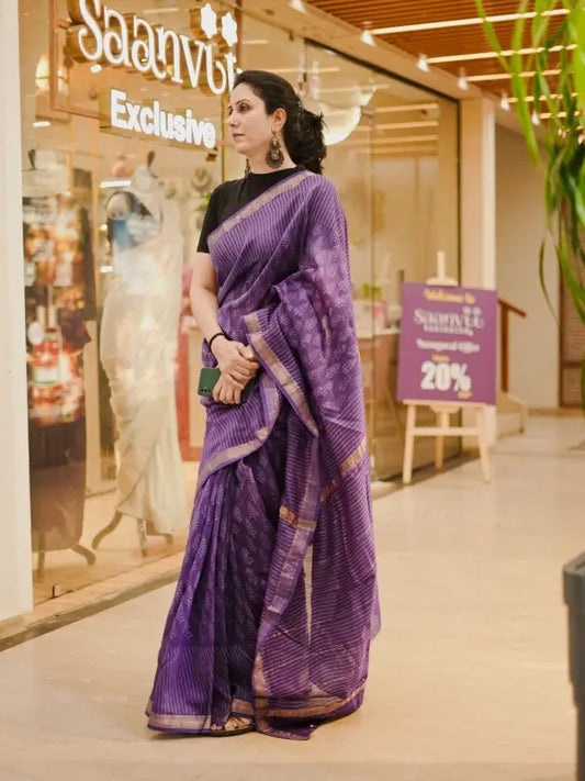 Maheshwari handblock saree