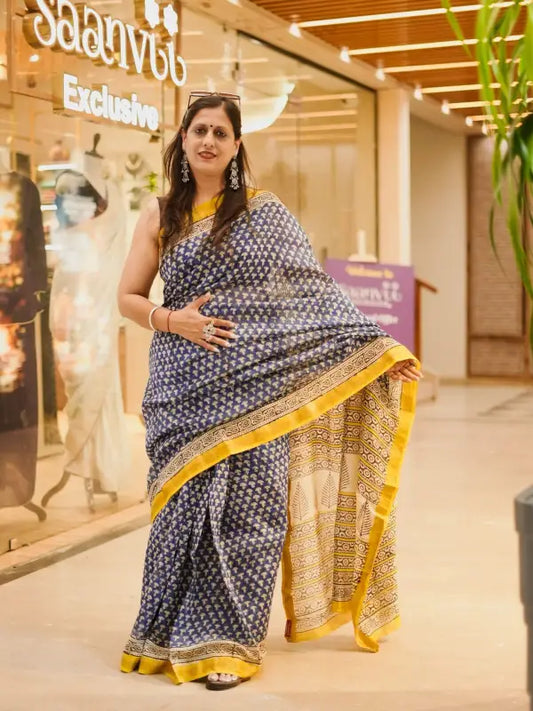 Maheshwari handblock saree