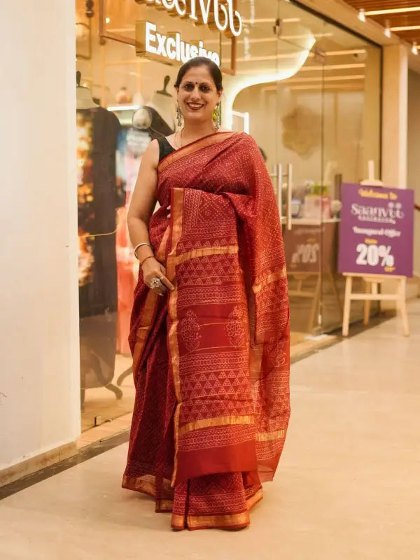 Maheshwari handblock saree