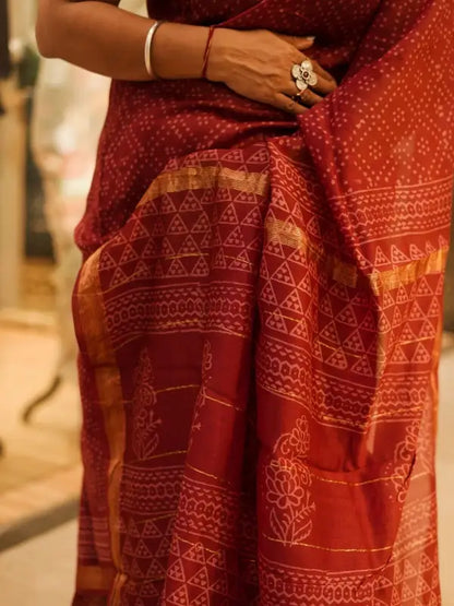 Maheshwari handblock saree