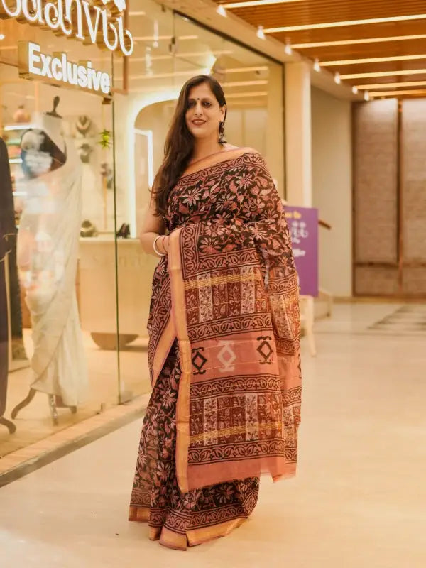 Maheshwari handblock saree