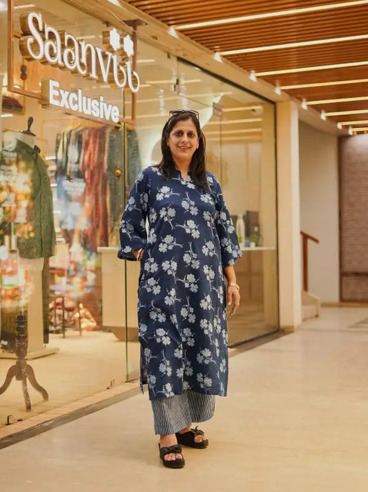 Cotton indigo cord set