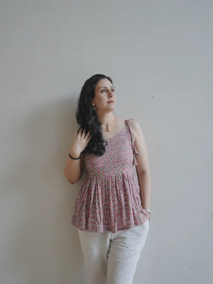 Floral Peplum Pink Top