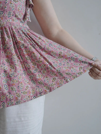 Floral Peplum Pink Top
