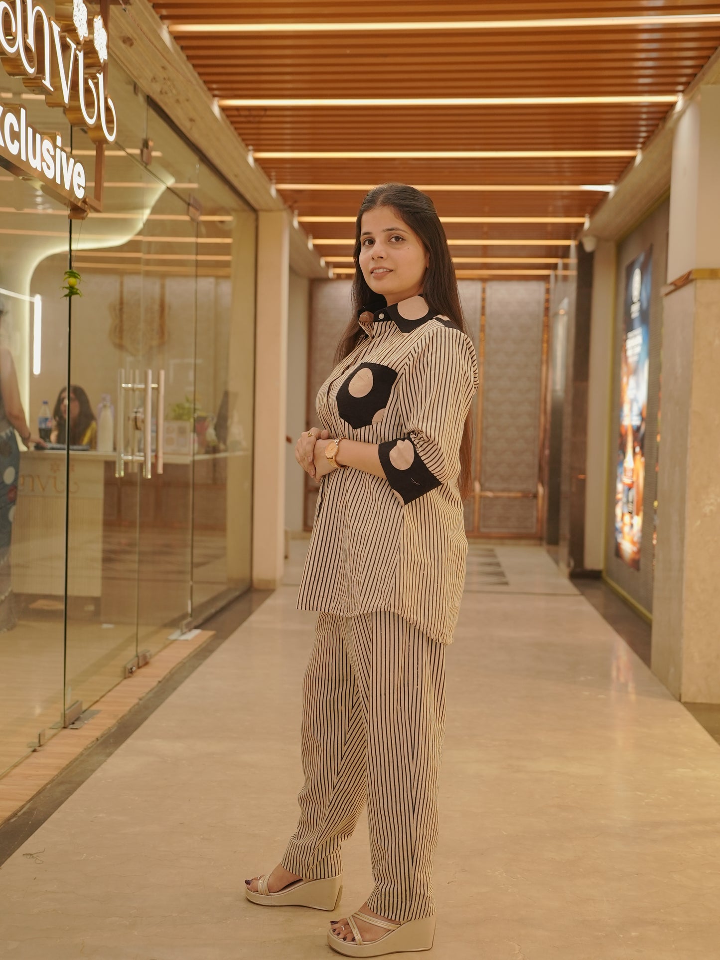 Pure handblock Cotton Beige Co-ord Set