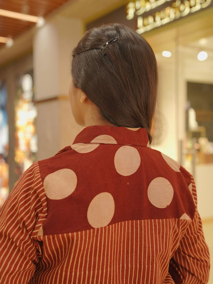 Rust Handblock Cotton Co-ord Set